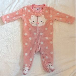 little wonders | 0-3 Months Soft Kitty Footie Pajamas